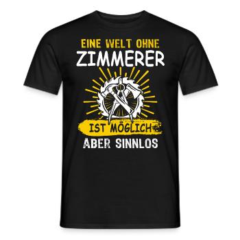 Zimmermann Zimmern Zimmerer - Männer T-Shirt - Schwarz - Vorne - AI Model Male 178 light (178cm)