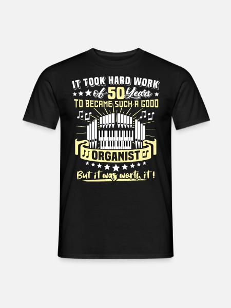 Organist 50. Geburtstag 50 Jahre Orgelspieler - Mænd T-shirt - sort