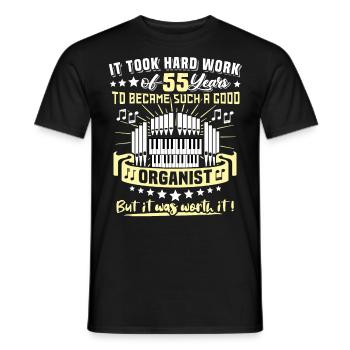 Organist 55th birthday 55 years Organist - Men's T-Shirt - black - Front - AI Model Male 178 light (178cm)