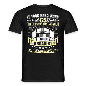 Organist 65th birthday 65 years organist - Men's T-Shirt - black - Front - AI Model Male 178 light (178cm)