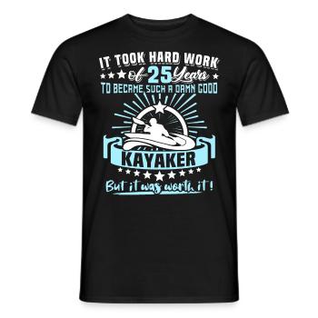 Kajaking 25. Geburtstag Kajak 25 Jahre Kajaker - Männer T-Shirt - Schwarz - Vorne - AI Model Male 178 light (178cm)