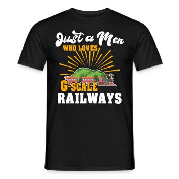 Chemin de fer miniature de jardin Écartement G - T-shirt homme - noir - Devant - AI Model Male 178 light (178cm)