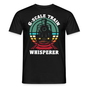 Gartenbahn Modelleisenbahn Spur G - Männer T-Shirt - Schwarz - Vorne - AI Model Male 178 light (178cm)