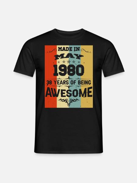 May 1980 Vintage Vintage Birthday - Men's T-Shirt - black