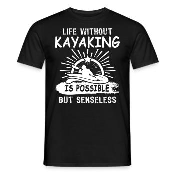 Kayaker Kayaking - Men's T-Shirt - black - Front - AI Model Male 178 light (178cm)