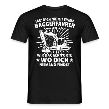 Baggerfahrer Bagger - Männer T-Shirt - Schwarz - Vorne - AI Model Male 178 light (178cm)