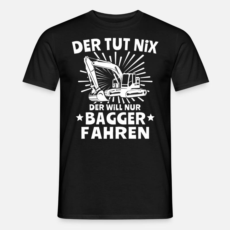 Baggerfahrer Bagger - Männer T-Shirt - Schwarz