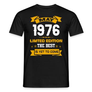 Mai 1976 Geburtstagsgeschenk - Männer T-Shirt - Schwarz - Vorne - AI Model Male 178 light (178cm)