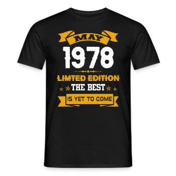 Mai 1978 Geburtstagsgeschenk - Männer T-Shirt - Schwarz - Vorne - AI Model Male 178 light (178cm)
