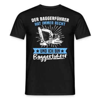 Baggerfahrer Baggerführer - Männer T-Shirt - Schwarz - Vorne - AI Model Male 178 light (178cm)