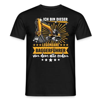 Baggerfuehrer Baggerfahrer - Männer T-Shirt - Schwarz - Vorne - AI Model Male 178 light (178cm)