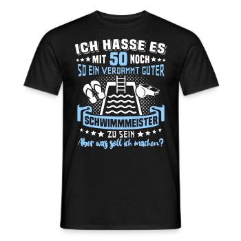 Schwimmmeister 50. Geburtstag 50 Jahre Bademeister - Männer T-Shirt - Schwarz - Vorne - AI Model Male 178 light (178cm)