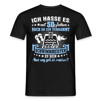 Schwimmmeister Geburtstag 50 Jahre alt - Männer T-Shirt - Schwarz - Vorne - AI Model Male 178 light (178cm)