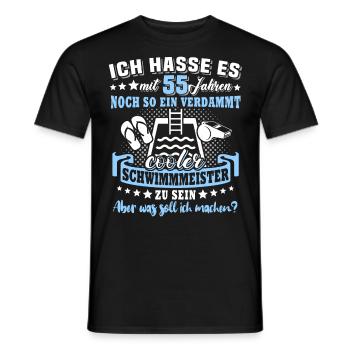 Schwimmmeister Geburtstag 55 Jahre alt - Männer T-Shirt - Schwarz - Vorne - AI Model Male 178 light (178cm)