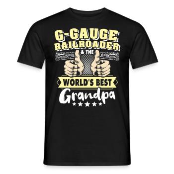Gartenbahn Spur G Opa - Männer T-Shirt - Schwarz - Vorne - AI Model Male 178 light (178cm)