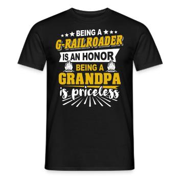 Gartenbahn Spur G Opa - Männer T-Shirt - Schwarz - Vorne - AI Model Male 178 light (178cm)