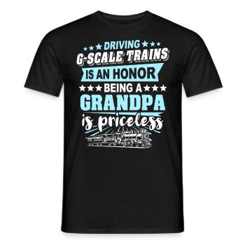 Gartenbahn Spur G Opa - Männer T-Shirt - Schwarz - Vorne - AI Model Male 178 light (178cm)