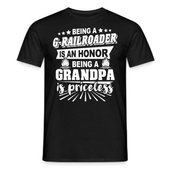 Jardin Chemin de fer Grand-père Gauge G Grand-père - T-shirt homme - noir - Devant - AI Model Male 178 light (178cm)