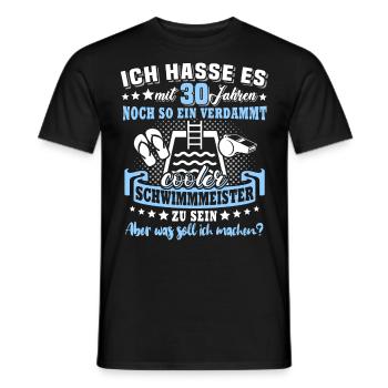 Schwimmmeister Geburtstag 30 Jahre alt - Männer T-Shirt - Schwarz - Vorne - AI Model Male 178 light (178cm)