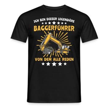 Baggerführer Baggerfahrer - Männer T-Shirt - Schwarz - Vorne - AI Model Male 178 light (178cm)