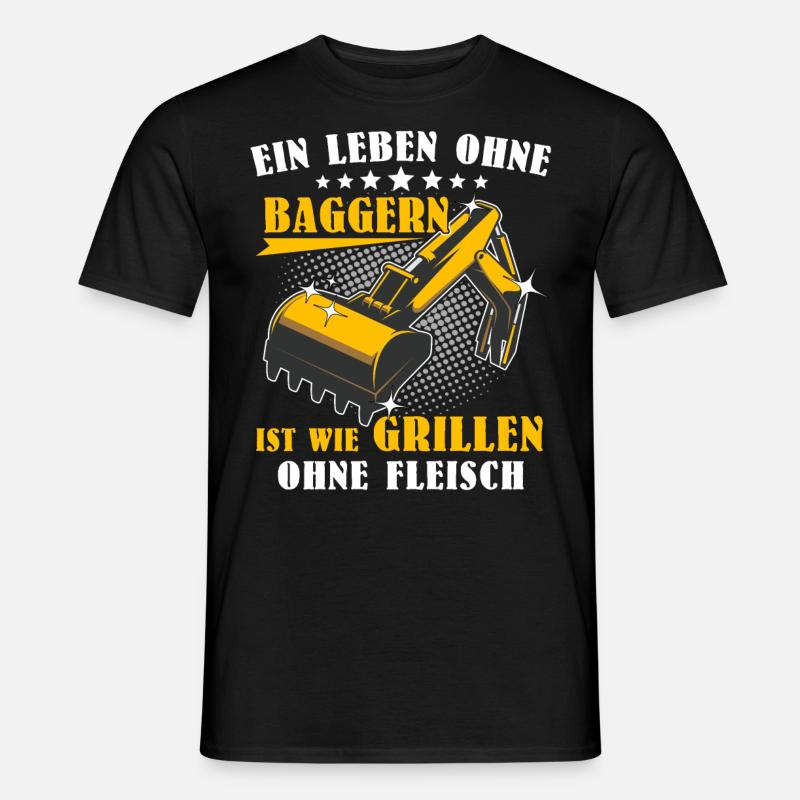 Baggerführer Baggerfahrer - Männer T-Shirt - Schwarz