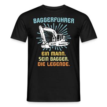Baggerführer Baggerfahrer - Männer T-Shirt - Schwarz - Vorne - AI Model Male 178 light (178cm)