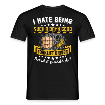 Staplerfahrer Stapler - Männer T-Shirt - Schwarz - Vorne - AI Model Male 178 light (178cm)