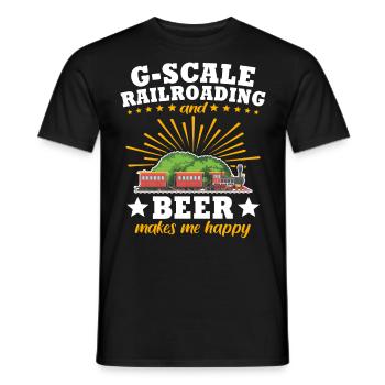 Gartenbahn Bier Garteneisenbahn Spur G - Männer T-Shirt - Schwarz - Vorne - AI Model Male 178 light (178cm)