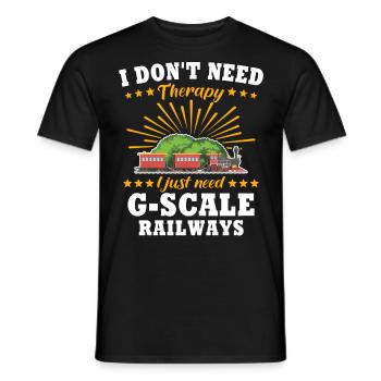 Gartenbahn Therapie Garteneisenbahn Spur G - Männer T-Shirt - Schwarz - Vorne - AI Model Male 178 light (178cm)
