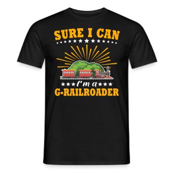 Gartenbahn Ich Kann Garteneisenbahn Spur G - Männer T-Shirt - Schwarz - Vorne - AI Model Male 178 light (178cm)