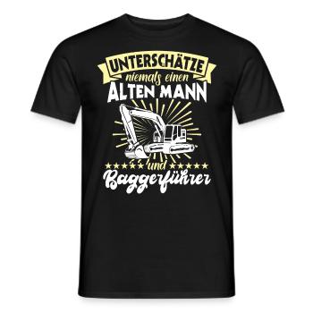 Baggerführer Bagger Baggerfahrer - Männer T-Shirt - Schwarz - Vorne - AI Model Male 178 light (178cm)