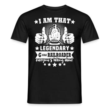 Gartenbahn Legende Spur G - Männer T-Shirt - Schwarz - Vorne - AI Model Male 178 light (178cm)