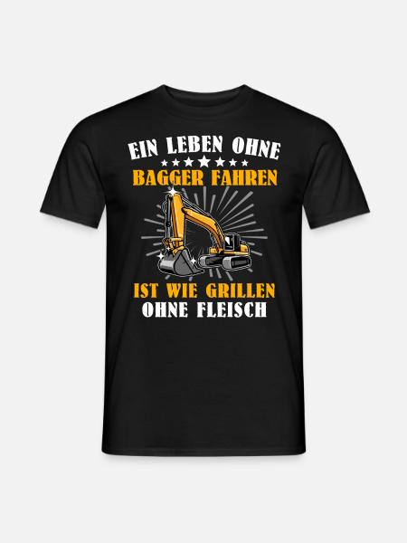 Bagger Baggerfahrer - Männer T-Shirt - Schwarz