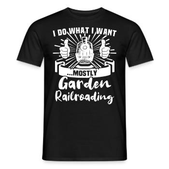 Spur G Modelleisenbahn Gartenbahn - Männer T-Shirt - Schwarz - Vorne - AI Model Male 178 light (178cm)