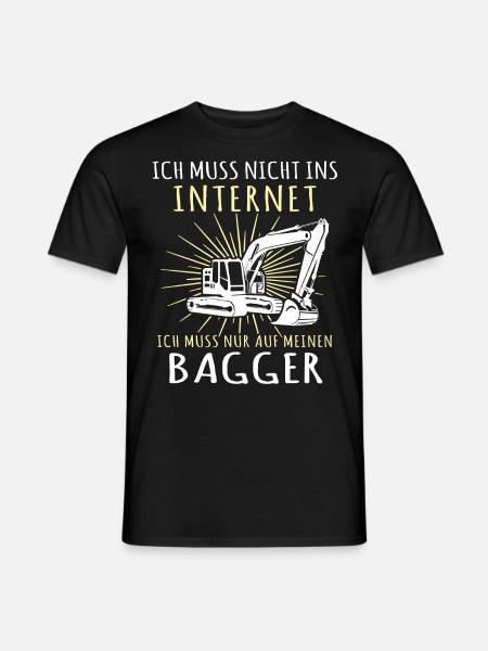 Baggerfahrer Bagger - Männer T-Shirt - Schwarz