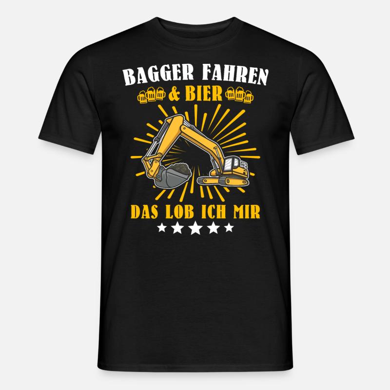 Baggerfahrer Bagger - Männer T-Shirt - Schwarz