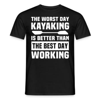 Kayaking Kayak Kayaker - Men's T-Shirt - black - Front - AI Model Male 178 light (178cm)