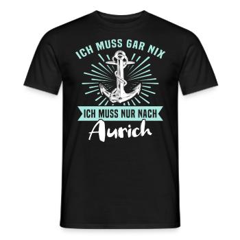 Auricher Sprüche Aurich - Männer T-Shirt - Schwarz - Vorne - AI Model Male 178 light (178cm)