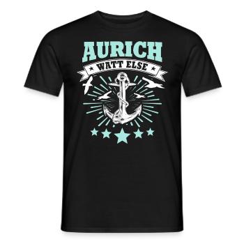 Auricher Sprüche Aurich - Männer T-Shirt - Schwarz - Vorne - AI Model Male 178 light (178cm)