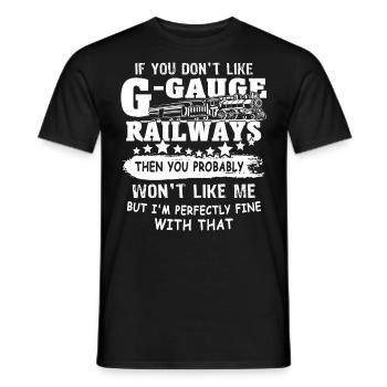 Voie de chemin de fer miniature G chemin de fer de jardin - T-shirt homme - noir - Devant - AI Model Male 178 light (178cm)