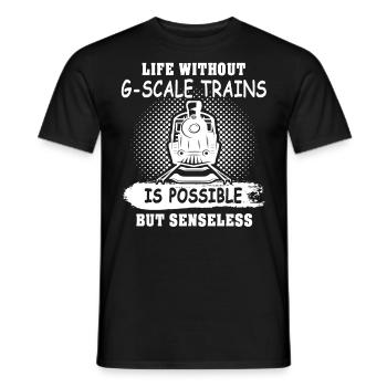 Garteneisenbahn Modellbahn Spur G - Männer T-Shirt - Schwarz - Vorne - AI Model Male 178 light (178cm)
