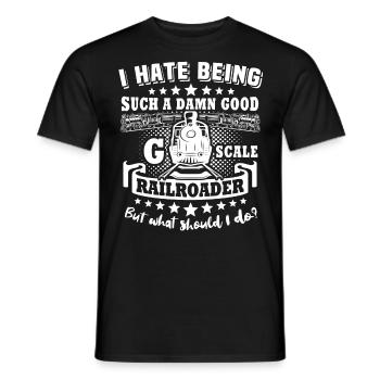 Garteneisenbahn Modellbahn Spur G - Männer T-Shirt - Schwarz - Vorne - AI Model Male 178 light (178cm)
