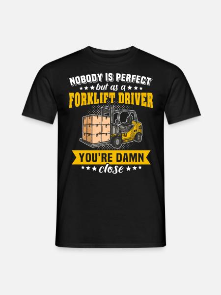 Gabelstapler Staplerfahrer Stapler - Männer T-Shirt - Schwarz