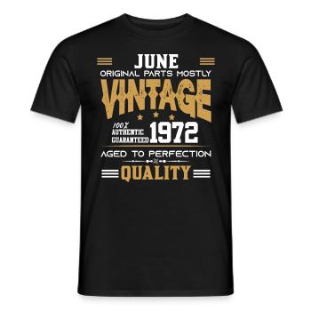 Vintage Aged To Perfection June 1972 - Men's T-Shirt - black - Front - AI Model Male 178 light (178cm)