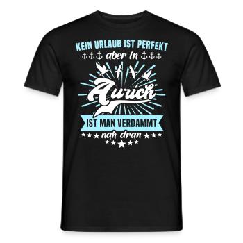 Aurich Sprüche Auricher - Männer T-Shirt - Schwarz - Vorne - AI Model Male 178 light (178cm)