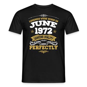 Vintage Aged To Perfection June 1972 - Men's T-Shirt - black - Front - AI Model Male 178 light (178cm)