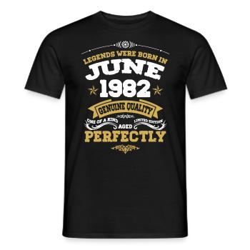 Vintage Aged To Perfection Juni 1982 - Männer T-Shirt - Schwarz - Vorne - AI Model Male 178 light (178cm)