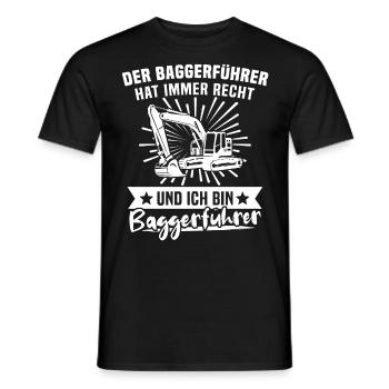 Baggerführer Bagger Baggerfahrer - Männer T-Shirt - Schwarz - Vorne - AI Model Male 178 light (178cm)