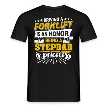 Forklift Stepdad Forklift Driver - Men's T-Shirt - black - Front - AI Model Male 178 light (178cm)