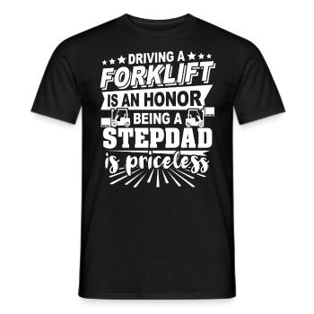Forklift Stepdad Forklift Driver - Men's T-Shirt - black - Front - AI Model Male 178 light (178cm)